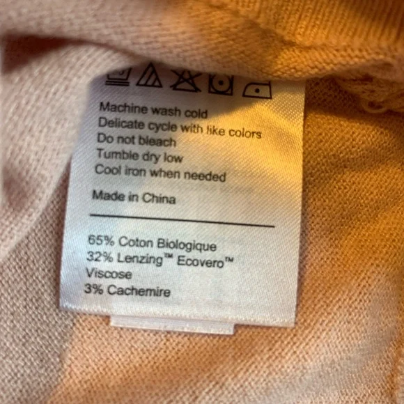 Quince Lightweight Organic Cotton Cashmere Crew Neck Sweater Medium - Picture 8 of 9